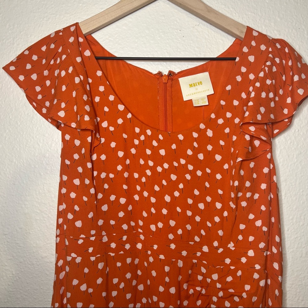 Maeve Orange Polka Dot Dress - Picture 4 of 12